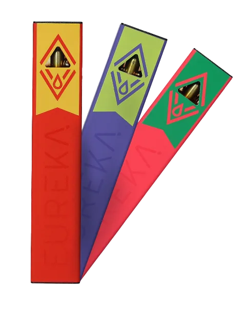 Three cannabis vape pens photographed on a white background